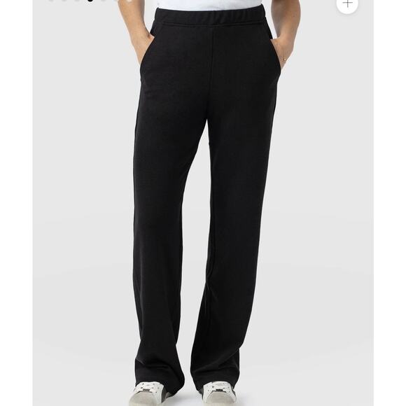 Saint + Sophia Putney Pull On Pants Size 12 Navy Blue Relaxed Straight Pockets - Picture 2 of 16